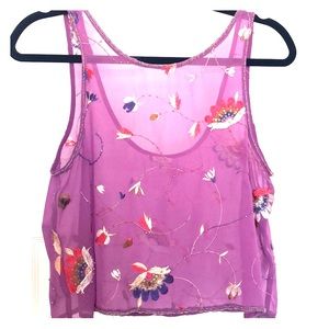 Floral beaded crop top